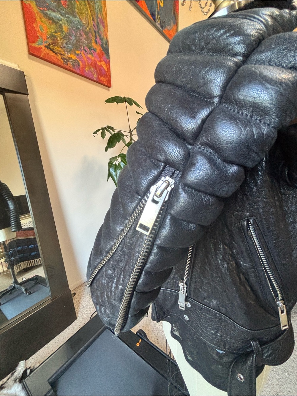 ⚡ THE ARRIVALS Rainer Structured Moto Leather Jacket - Small 🎸🖤 - Picture 7 of 15